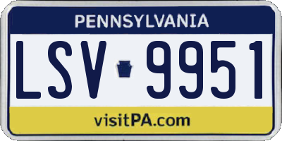 PA license plate LSV9951