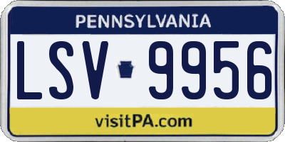 PA license plate LSV9956