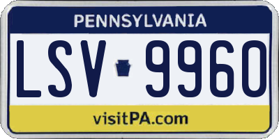 PA license plate LSV9960