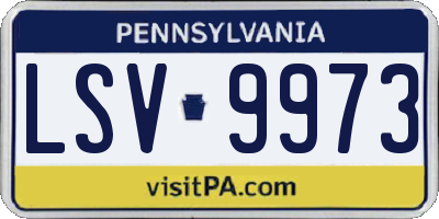 PA license plate LSV9973