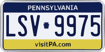 PA license plate LSV9975
