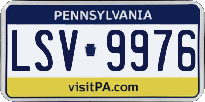 PA license plate LSV9976