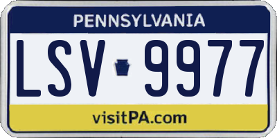 PA license plate LSV9977