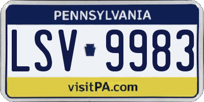 PA license plate LSV9983