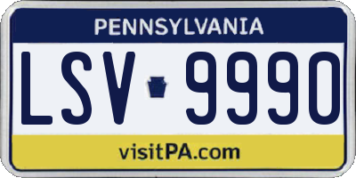 PA license plate LSV9990