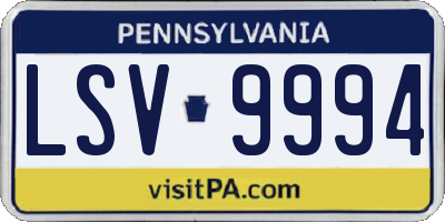 PA license plate LSV9994