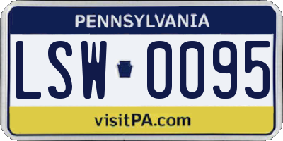PA license plate LSW0095