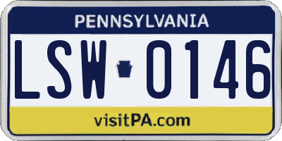 PA license plate LSW0146