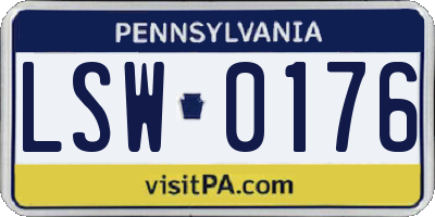 PA license plate LSW0176
