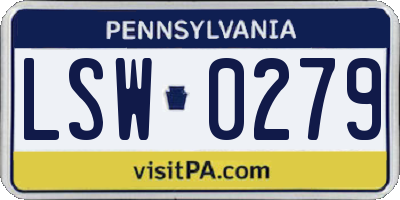 PA license plate LSW0279