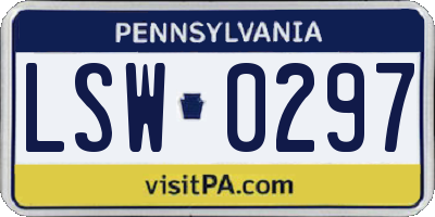 PA license plate LSW0297