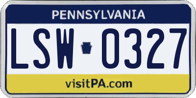 PA license plate LSW0327