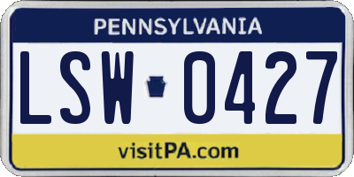 PA license plate LSW0427