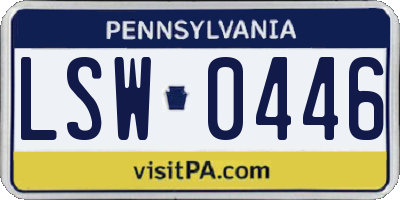 PA license plate LSW0446