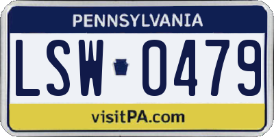 PA license plate LSW0479