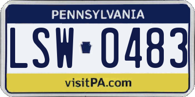 PA license plate LSW0483