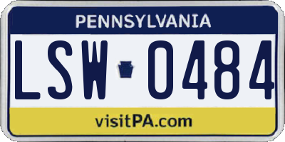 PA license plate LSW0484