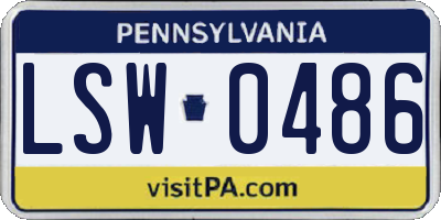 PA license plate LSW0486