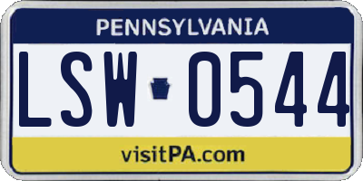 PA license plate LSW0544