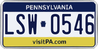 PA license plate LSW0546