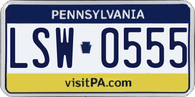 PA license plate LSW0555