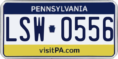 PA license plate LSW0556