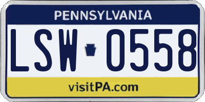 PA license plate LSW0558