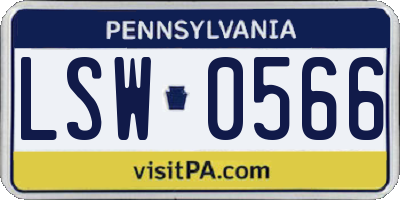 PA license plate LSW0566