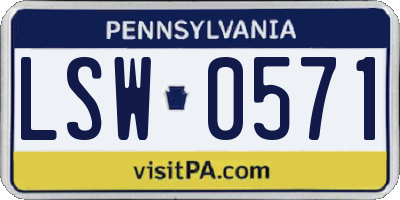 PA license plate LSW0571