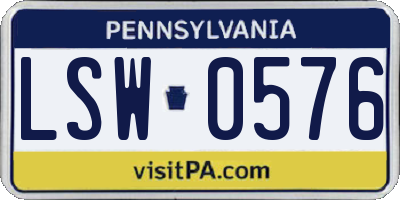 PA license plate LSW0576