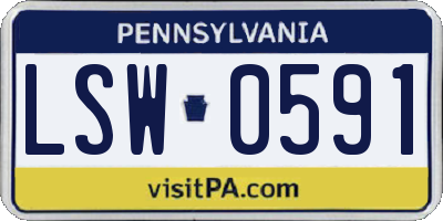 PA license plate LSW0591