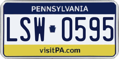 PA license plate LSW0595