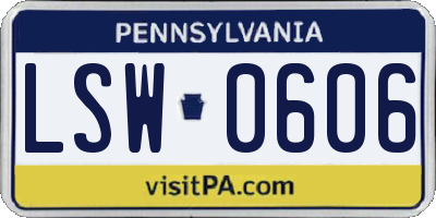 PA license plate LSW0606