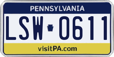 PA license plate LSW0611
