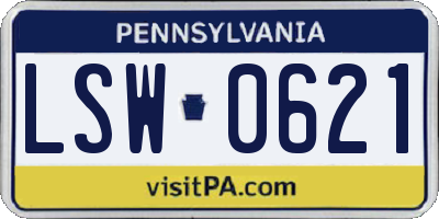 PA license plate LSW0621
