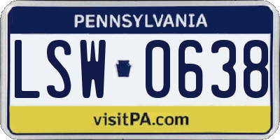 PA license plate LSW0638
