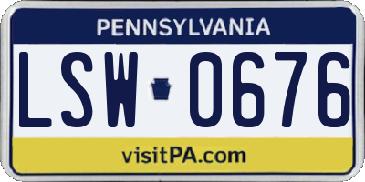 PA license plate LSW0676