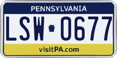 PA license plate LSW0677