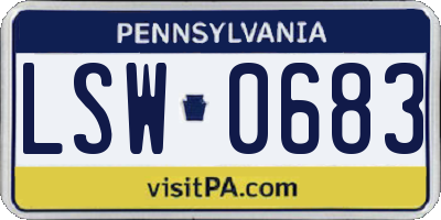 PA license plate LSW0683