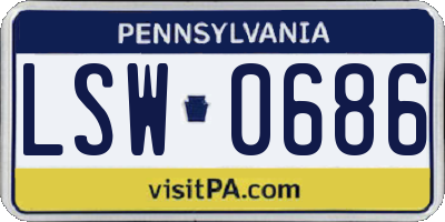 PA license plate LSW0686