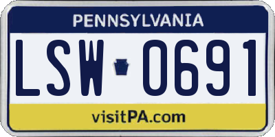 PA license plate LSW0691