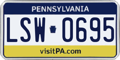 PA license plate LSW0695