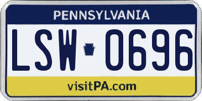 PA license plate LSW0696