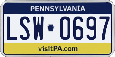 PA license plate LSW0697