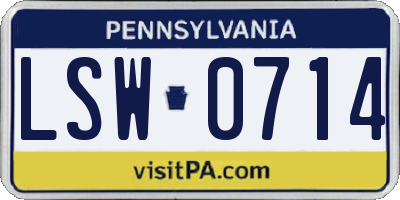 PA license plate LSW0714