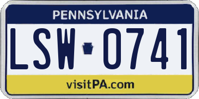 PA license plate LSW0741