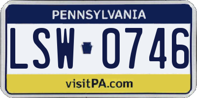 PA license plate LSW0746