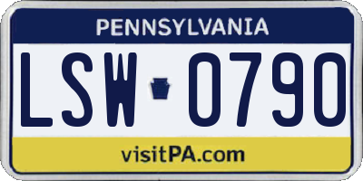 PA license plate LSW0790
