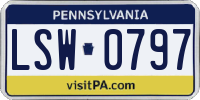 PA license plate LSW0797