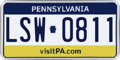 PA license plate LSW0811